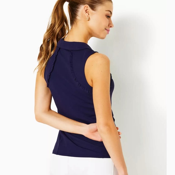 Lilly Pulitzer Sleeveless Tank Top, Size M, Navy - Picture 3 of 5